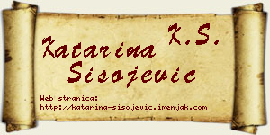 Katarina Sisojević vizit kartica